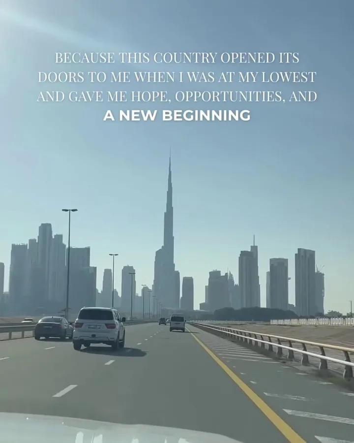City highway leading toward modern skyscrapers with an overlaid motivational quote about new opportunities
