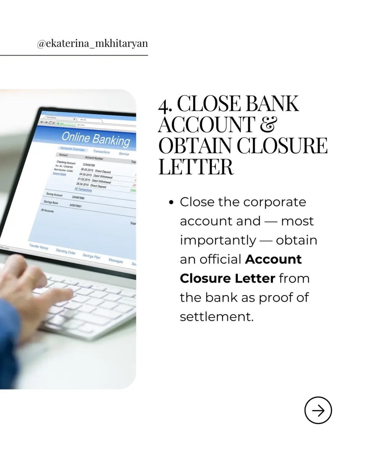Text about closing a corporate bank account and obtaining a closure letter for UAE company closure Text about closing a corporate bank account and obtaining a closure letter for UAE company closure