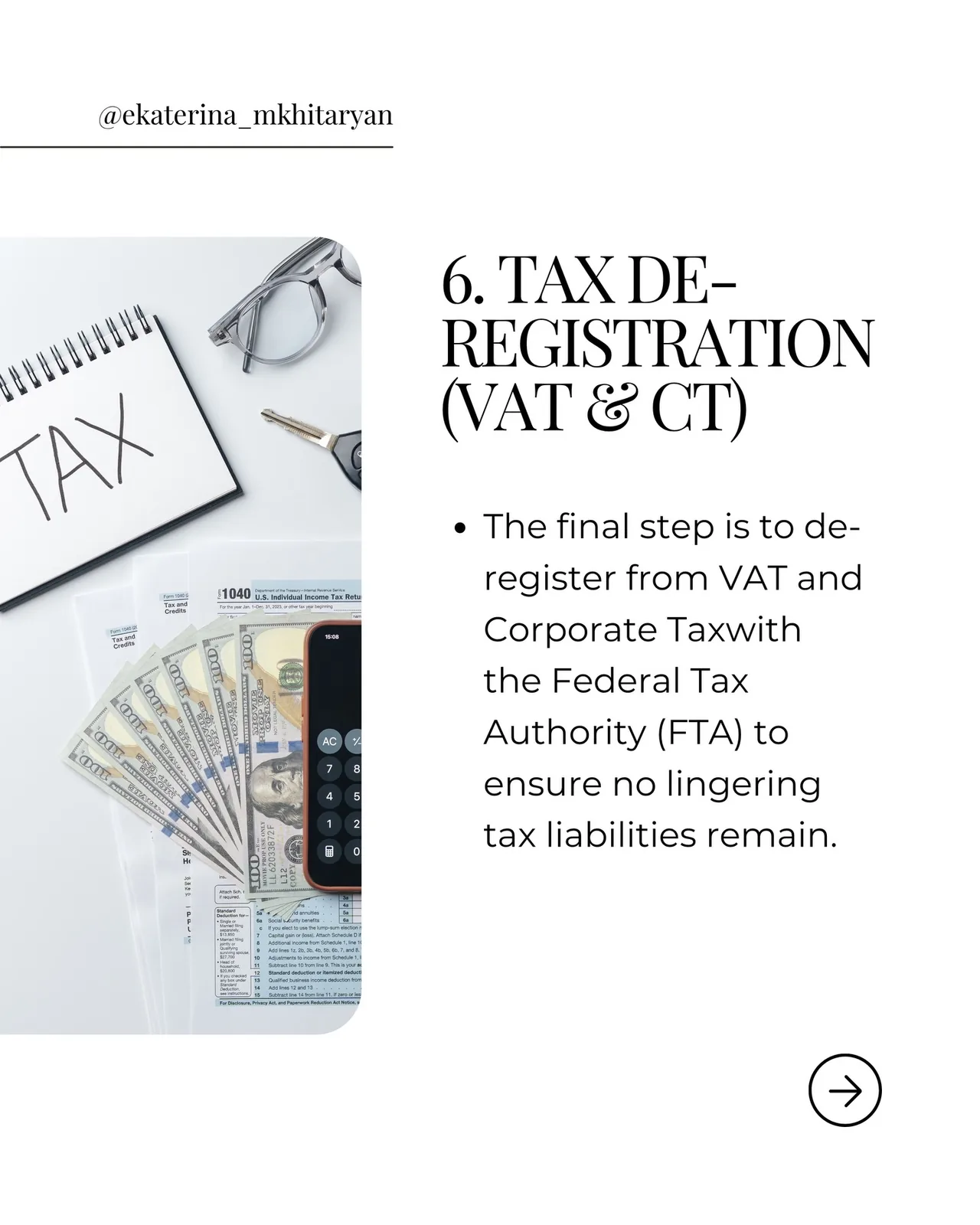 Document excerpt about UAE VAT and corporate tax deregistration with the Federal Tax Authority